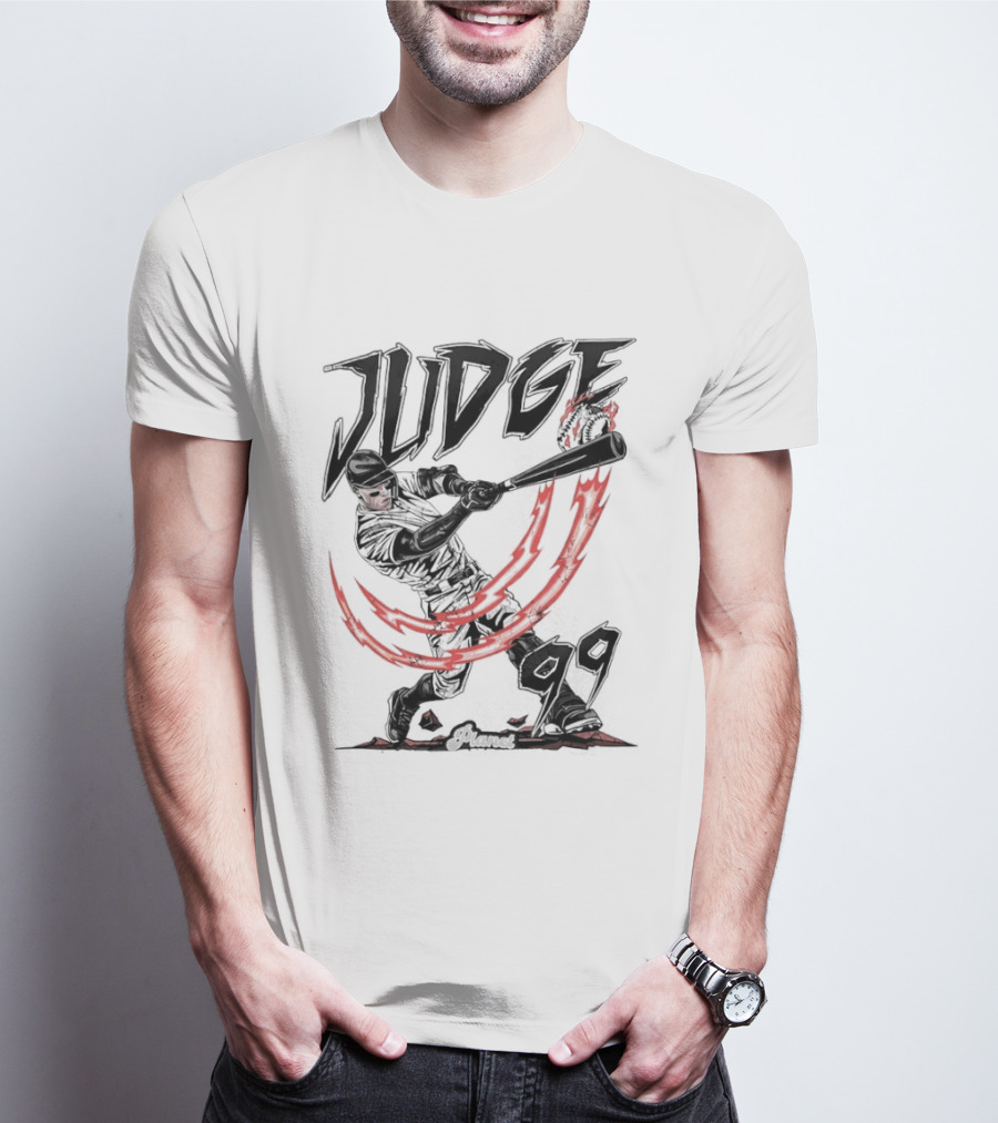 Aaron Judge 99 Yankees Baseball Power Swing Flame T-Shirt