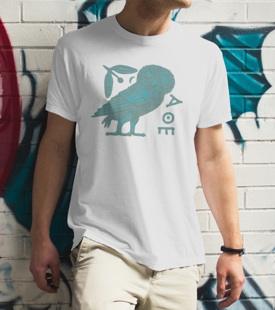 Athenian Owl Ancient Greek Coin 5th Century AOΕ Olive Branch T-Shirt
