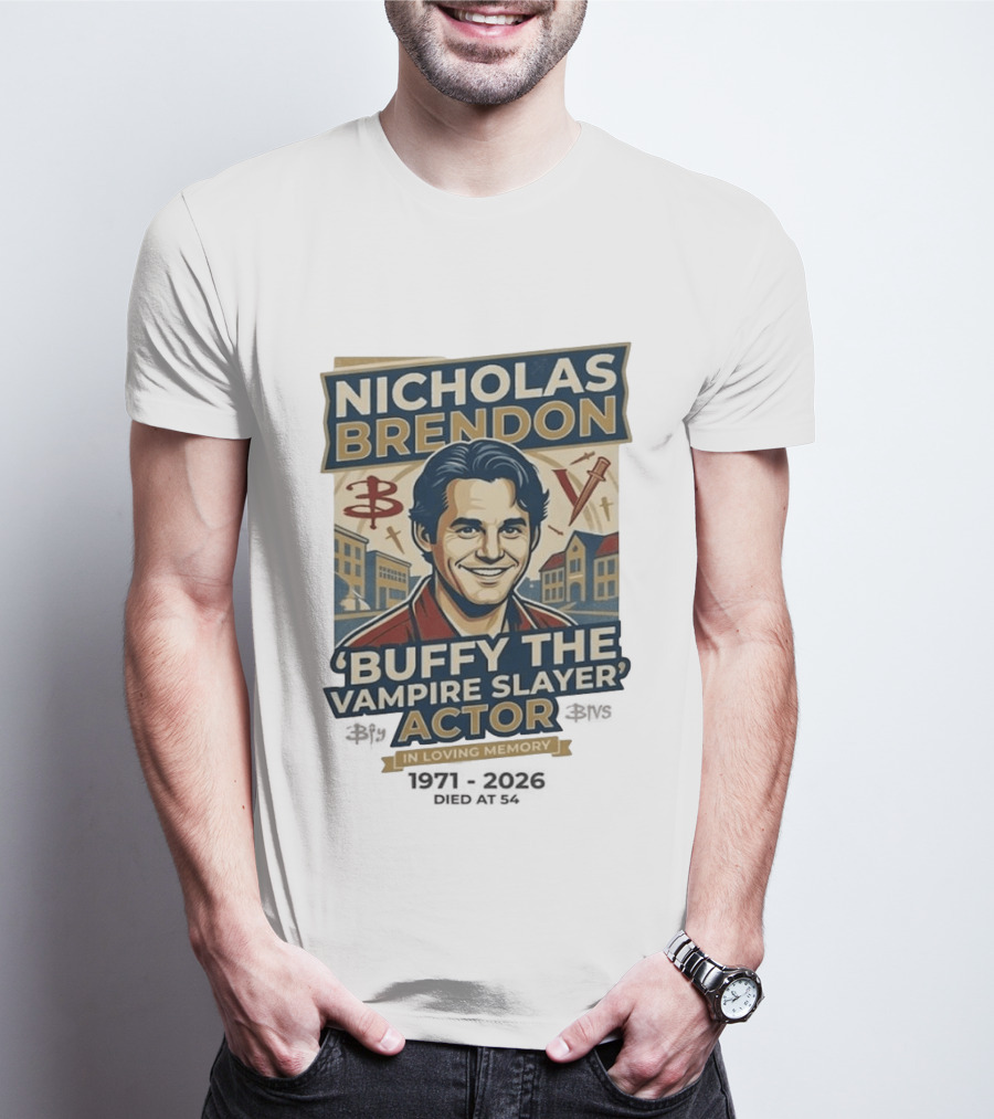 Nicholas Brendon Buffy The Vampire Slayer Actor In Loving Memory 1971 2023 T-Shirt