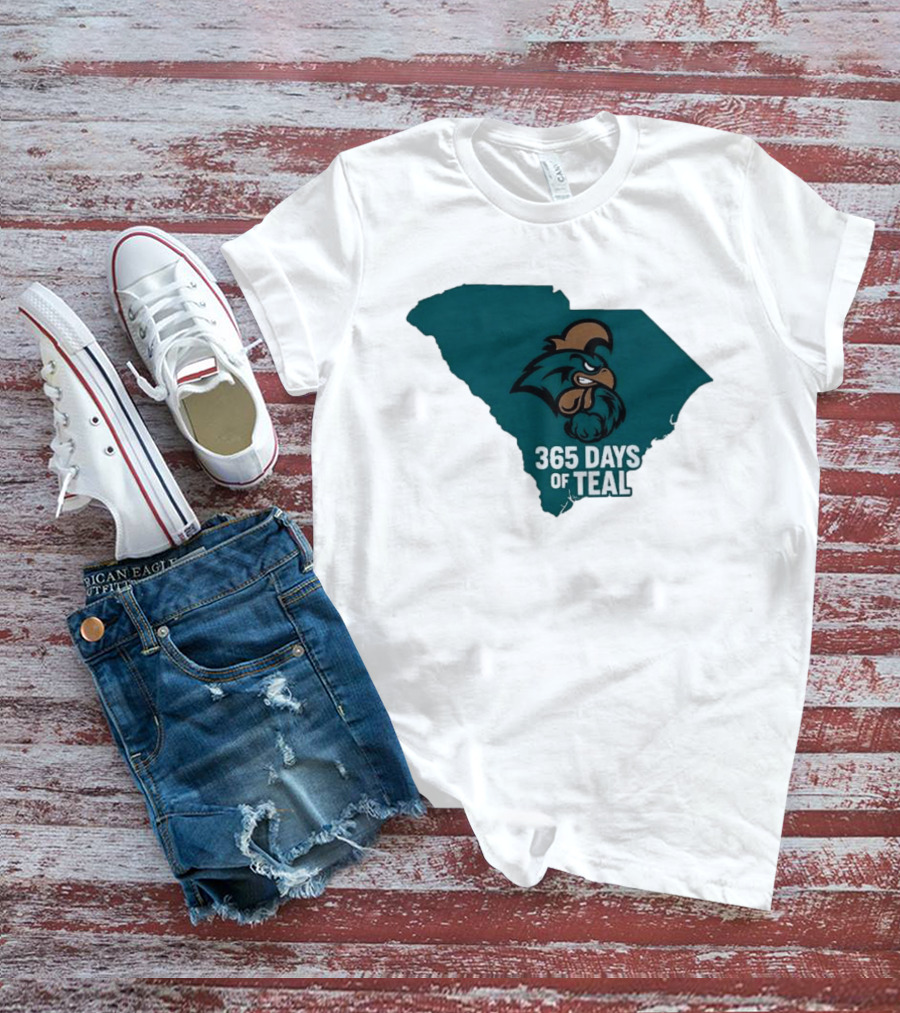 Coastal Carolina 365 Days Of Teal South Carolina Chanticleers T-Shirt