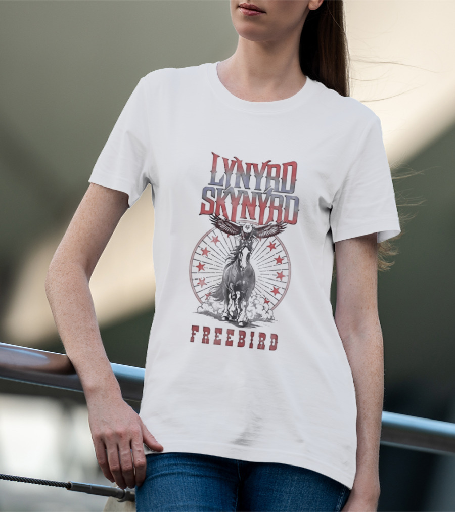 Lynyrd Skynyrd Freebird Iconic Eagle And Cowboy Starburst T-Shirt