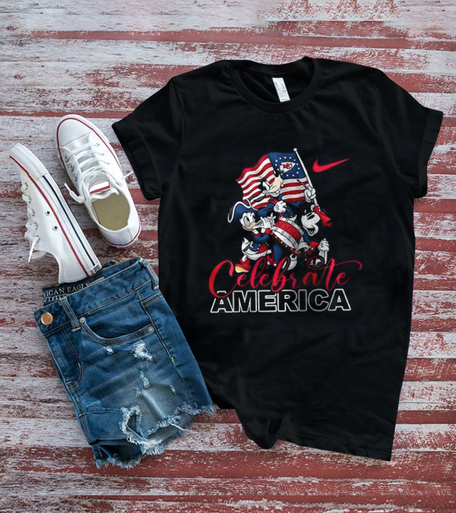 Kansas City Chiefs Mickey Mouse Celebrate America 250th Anniversary Nike T-Shirt