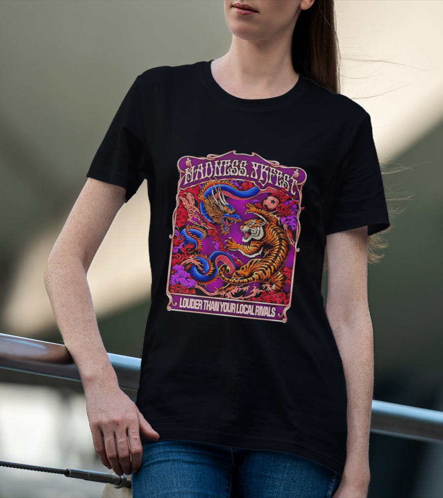 Madness TKFEST Louder Than Your Local Rivals Tiger Dragon Showdown T-Shirt