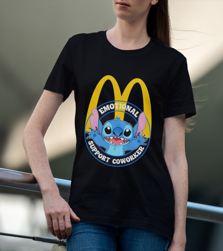 McDonald's Emotional Support Coworker Stitch T-Shirt