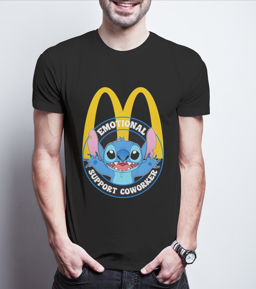 McDonald's Emotional Support Coworker Stitch T-Shirt