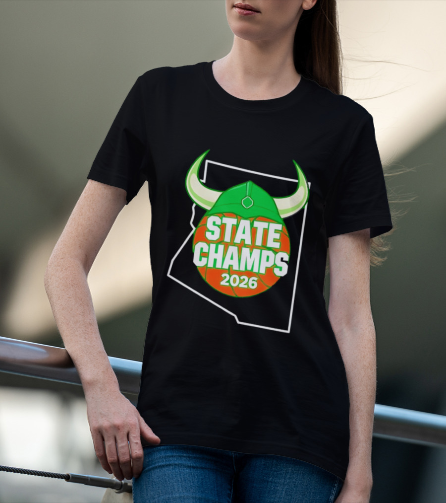 State Champs 2026 Arizona Basketball Viking Helmet T-Shirt