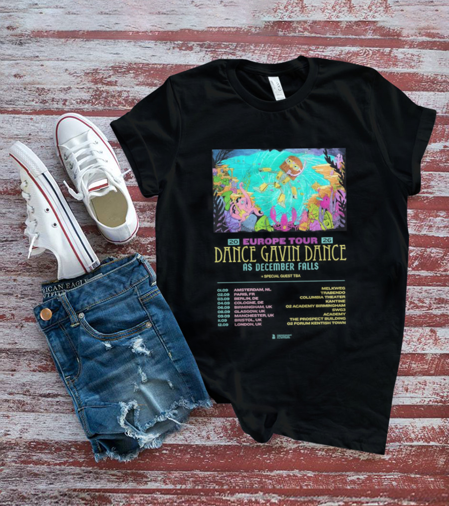 Dance Gavin Dance As December Falls 2026 UK EU Tour Schedule Dates T-Shirt