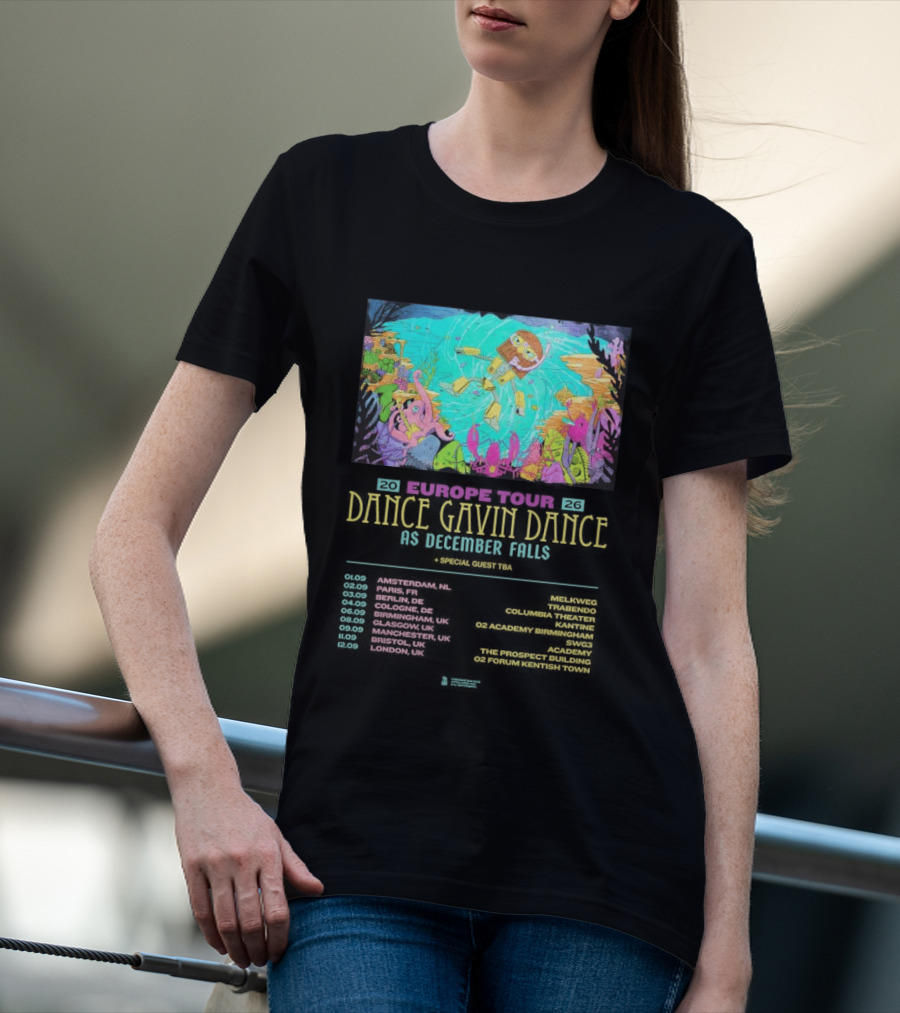 Dance Gavin Dance As December Falls 2026 UK EU Tour Schedule Dates T-Shirt