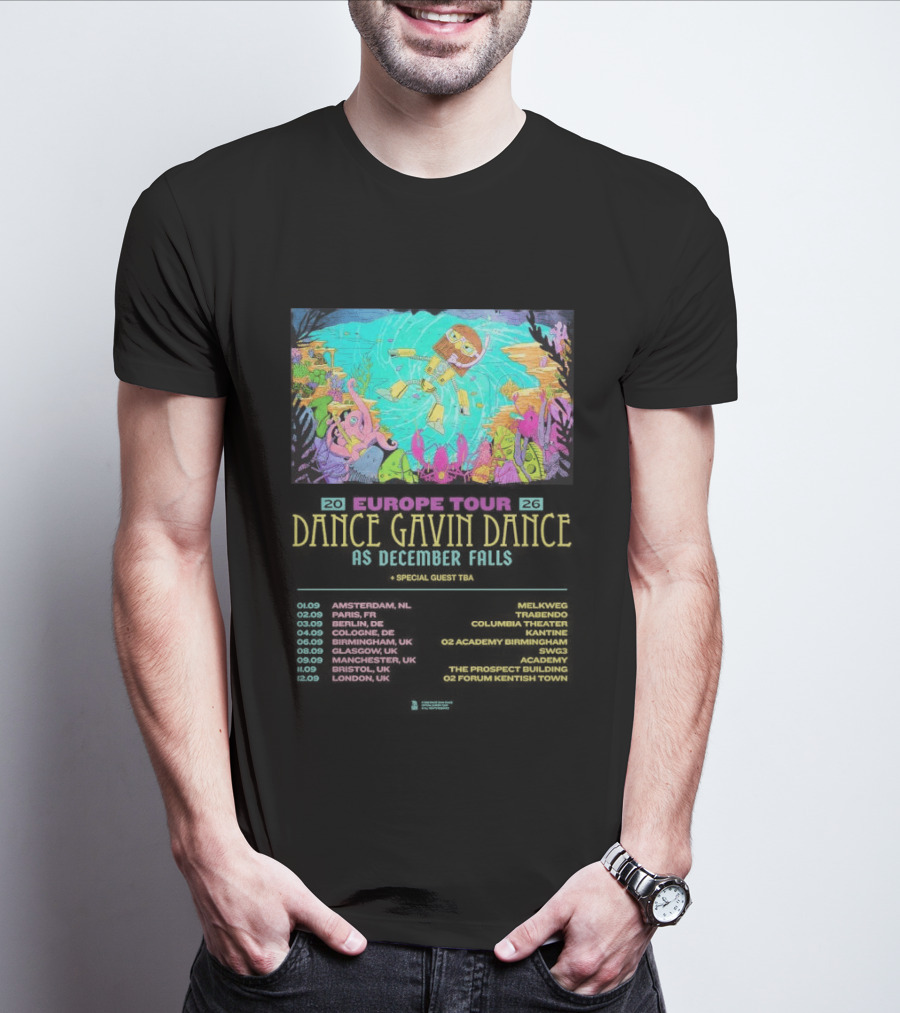 Dance Gavin Dance As December Falls 2026 UK EU Tour Schedule Dates T-Shirt