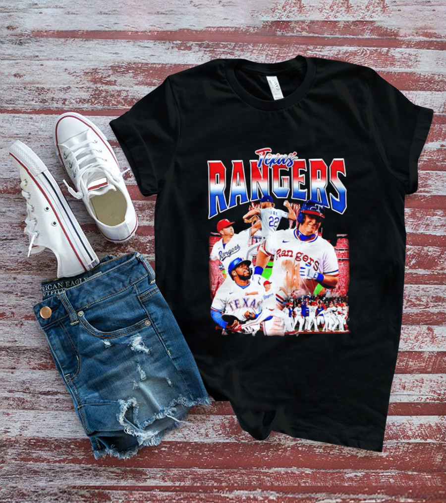 Texas Rangers Celebrate Baseball Team Collage 2025 T-Shirt