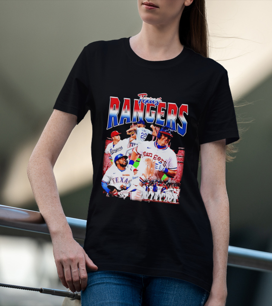 Texas Rangers Celebrate Baseball Team Collage 2025 T-Shirt