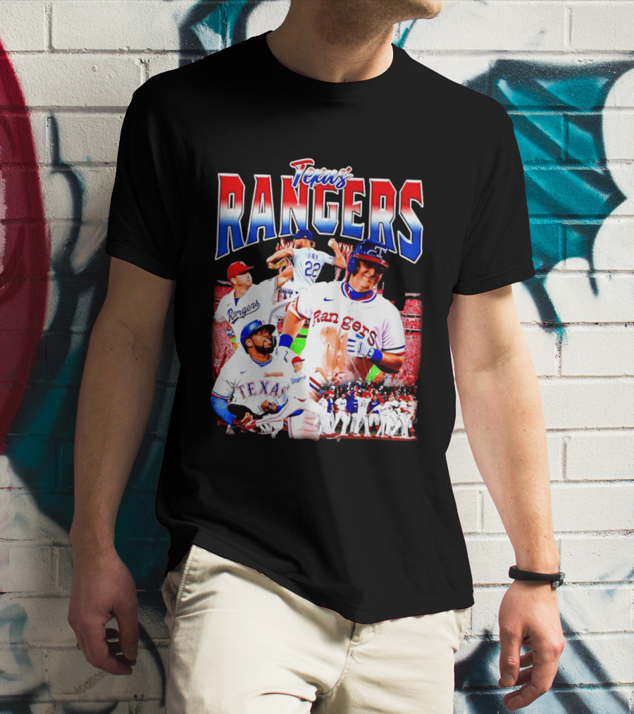 Texas Rangers Celebrate Baseball Team Collage 2025 T-Shirt