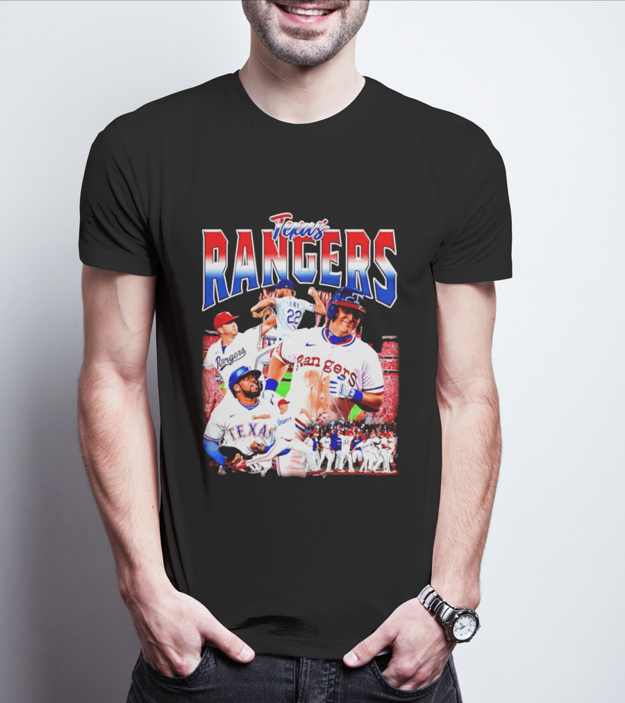 Texas Rangers Celebrate Baseball Team Collage 2025 T-Shirt