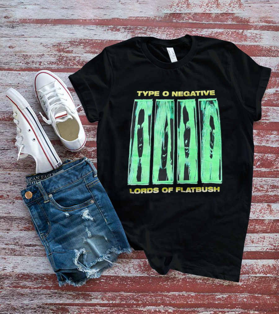 Type O Negative Lords Of Flatbush Distorted Woodgrain Faces T-Shirt