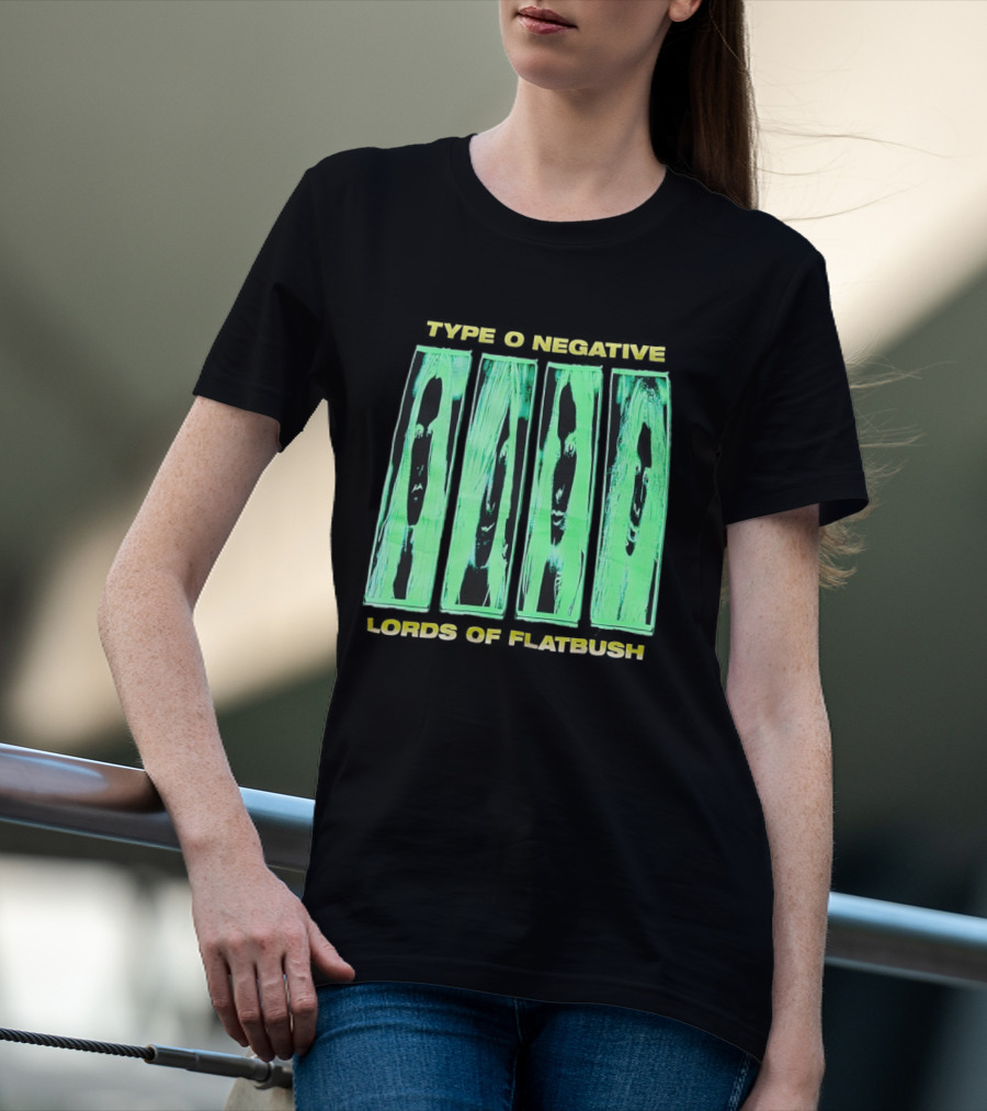Type O Negative Lords Of Flatbush Distorted Woodgrain Faces T-Shirt