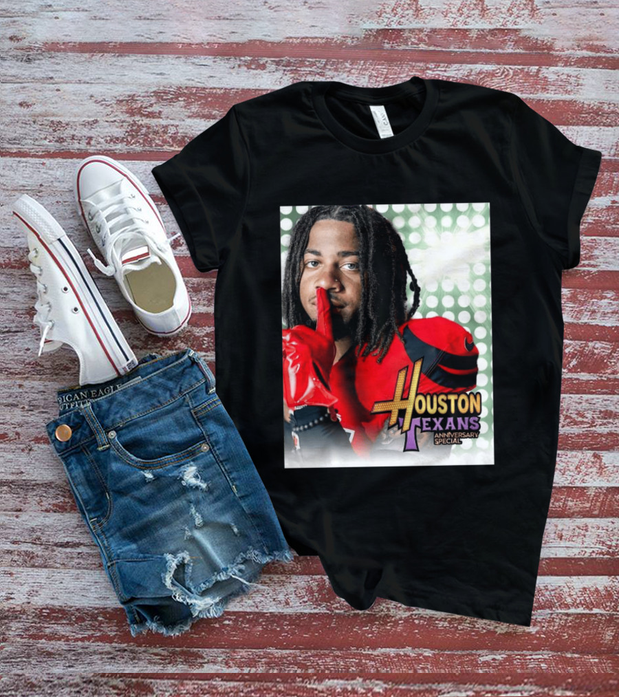 Houston Texans Anniversary Specials Stefon Diggs Hannah Montana 20th Celebration T-Shirt