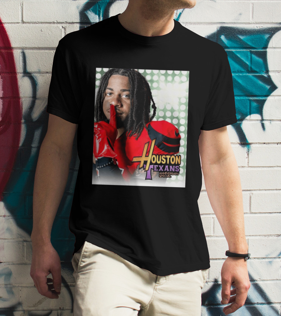 Houston Texans Anniversary Specials Stefon Diggs Hannah Montana 20th Celebration T-Shirt