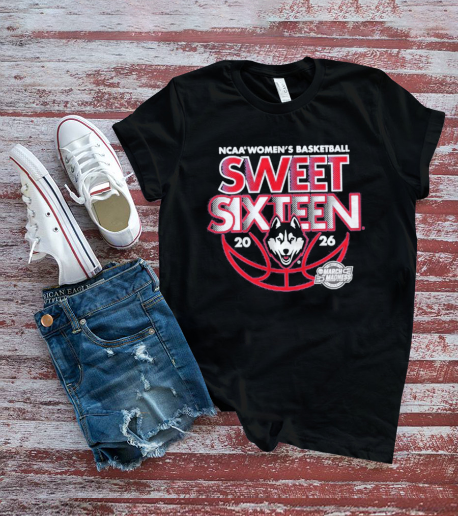NCAA Women's Basketball UConn Huskies 2026 Sweet Sixteen March Madness T-Shirt