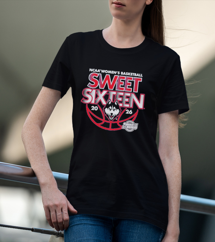 NCAA Women's Basketball UConn Huskies 2026 Sweet Sixteen March Madness T-Shirt