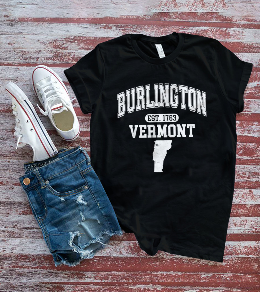 Burlington Vermont Est 1763 Map T-Shirt