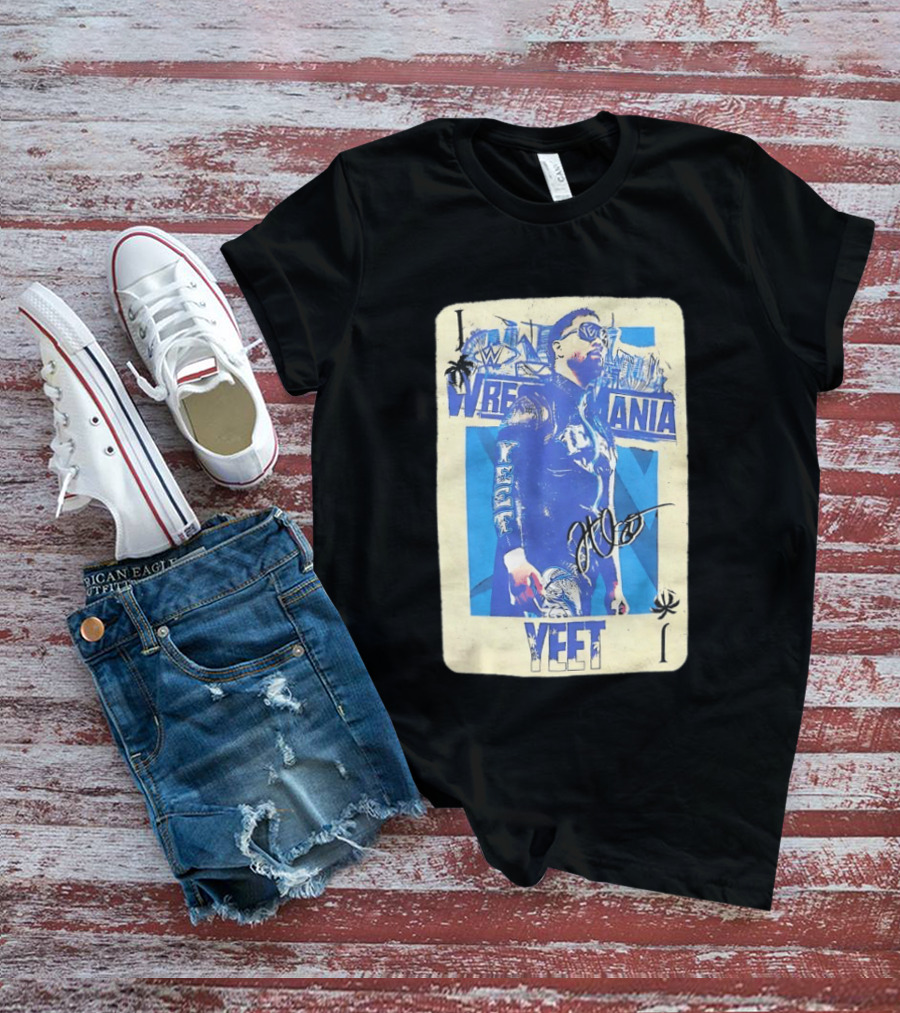 WWE Jey Uso WrestleMania Card Yeet Playing Card T-Shirt