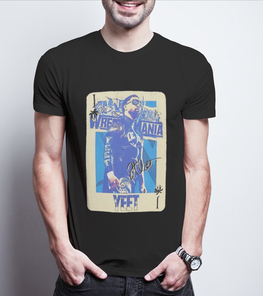 WWE Jey Uso WrestleMania Card Yeet Playing Card T-Shirt