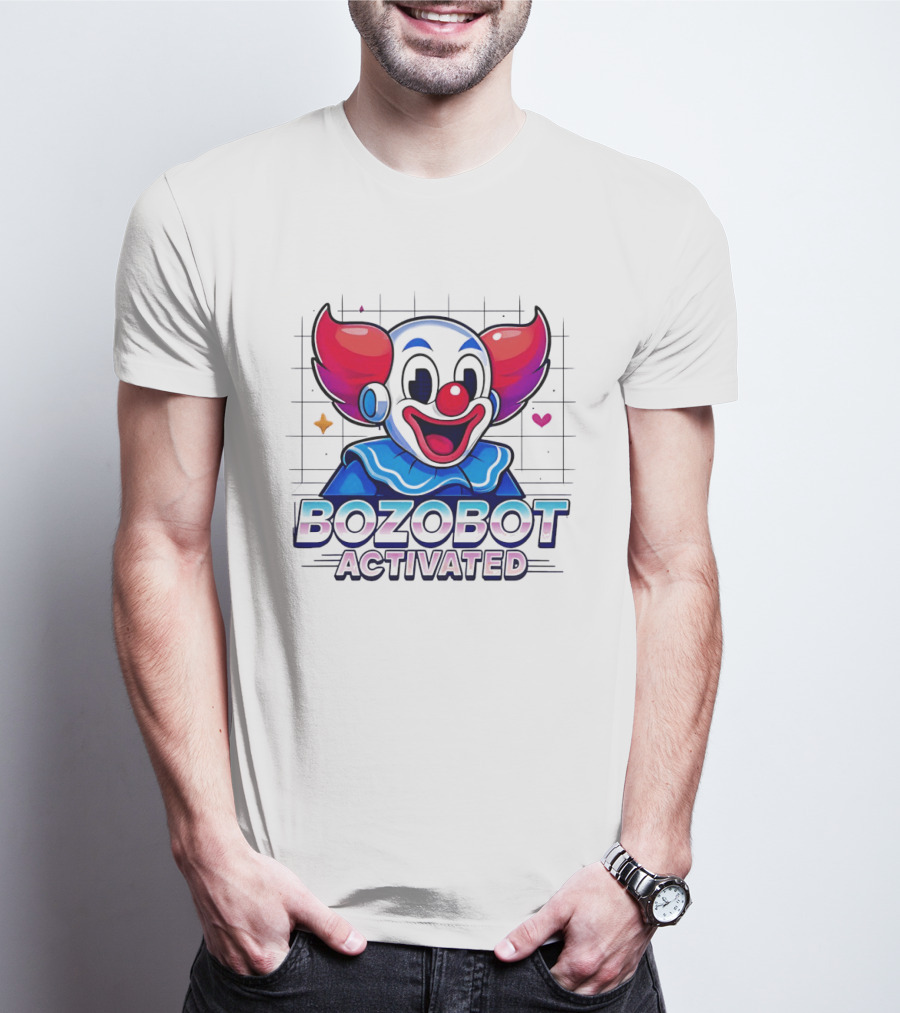 Bozo The Clown Bozobot Activated Retro Robot Clown Aesthetic T-Shirt