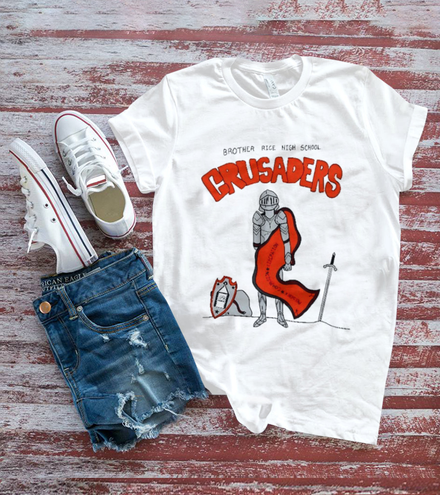 Brother Rice High School Crusaders Knight Shield And Sword T-Shirt
