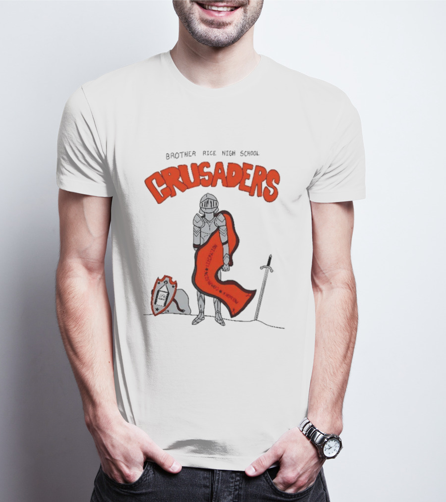 Brother Rice High School Crusaders Knight Shield And Sword T-Shirt