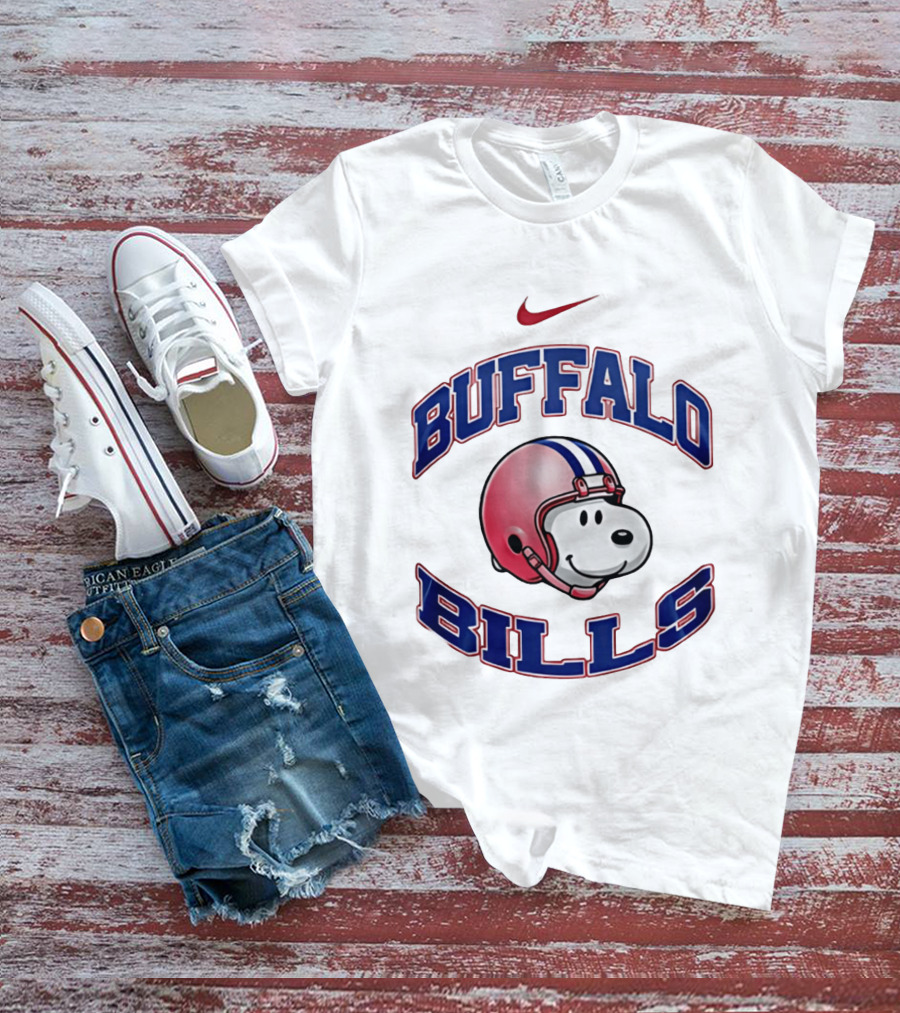 Buffalo Bills Snoopy Football 2026 Nike Collaboration T-Shirt