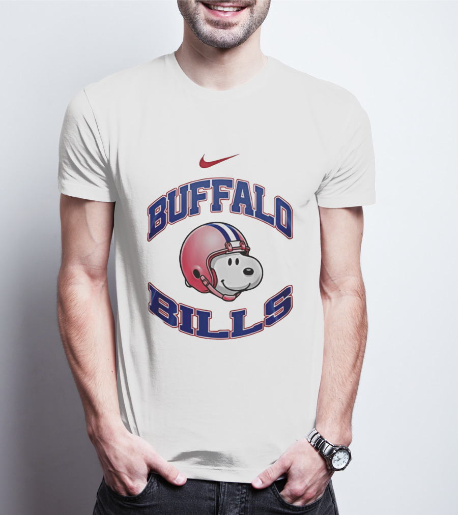 Buffalo Bills Snoopy Football 2026 Nike Collaboration T-Shirt