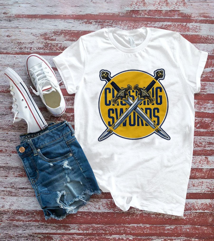 Crossing Swords Podcast Emblem Medieval Sword T-Shirt