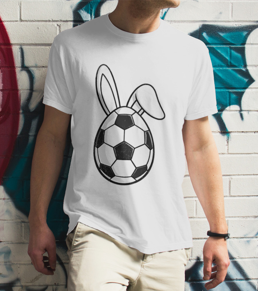 Happy Easter Bunny Ears Soccer Egg T-Shirt