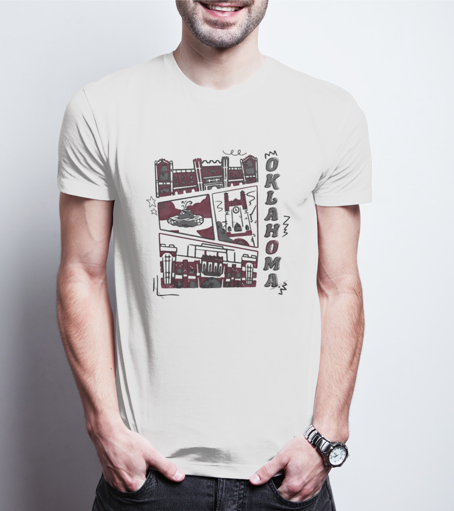 Oklahoma Sooners Football University Of Oklahoma Campus Landmarks T-Shirt
