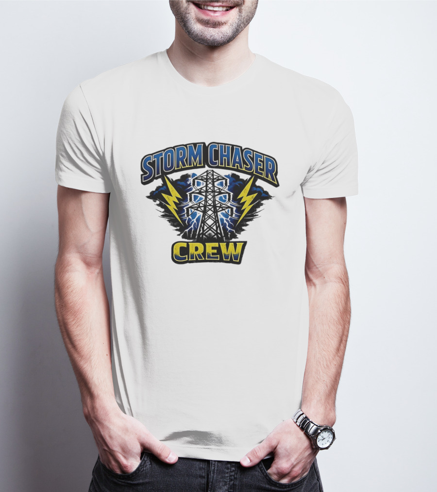Storm Chaser Crew High Voltage Power Pole Lightning T-Shirt