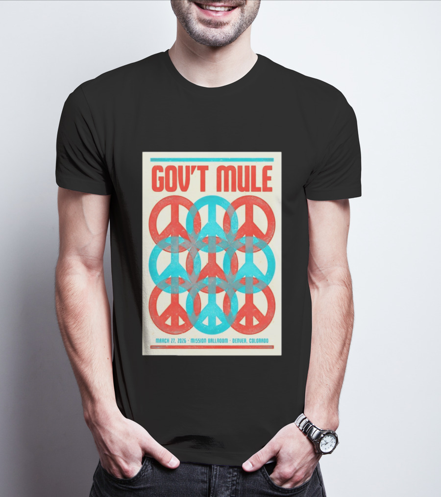 Gov't Mule Mission Ballroom Denver March 27 2026 Peace T-Shirt