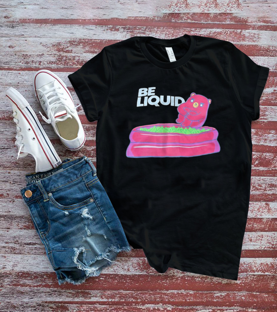 Be Liquid Pool Money Bear Relaxing In Inflatable Pool T-Shirt