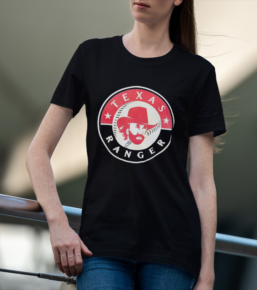 Texas Rangers Chuck Norris Baseball Logo Bold Star Circle T-Shirt