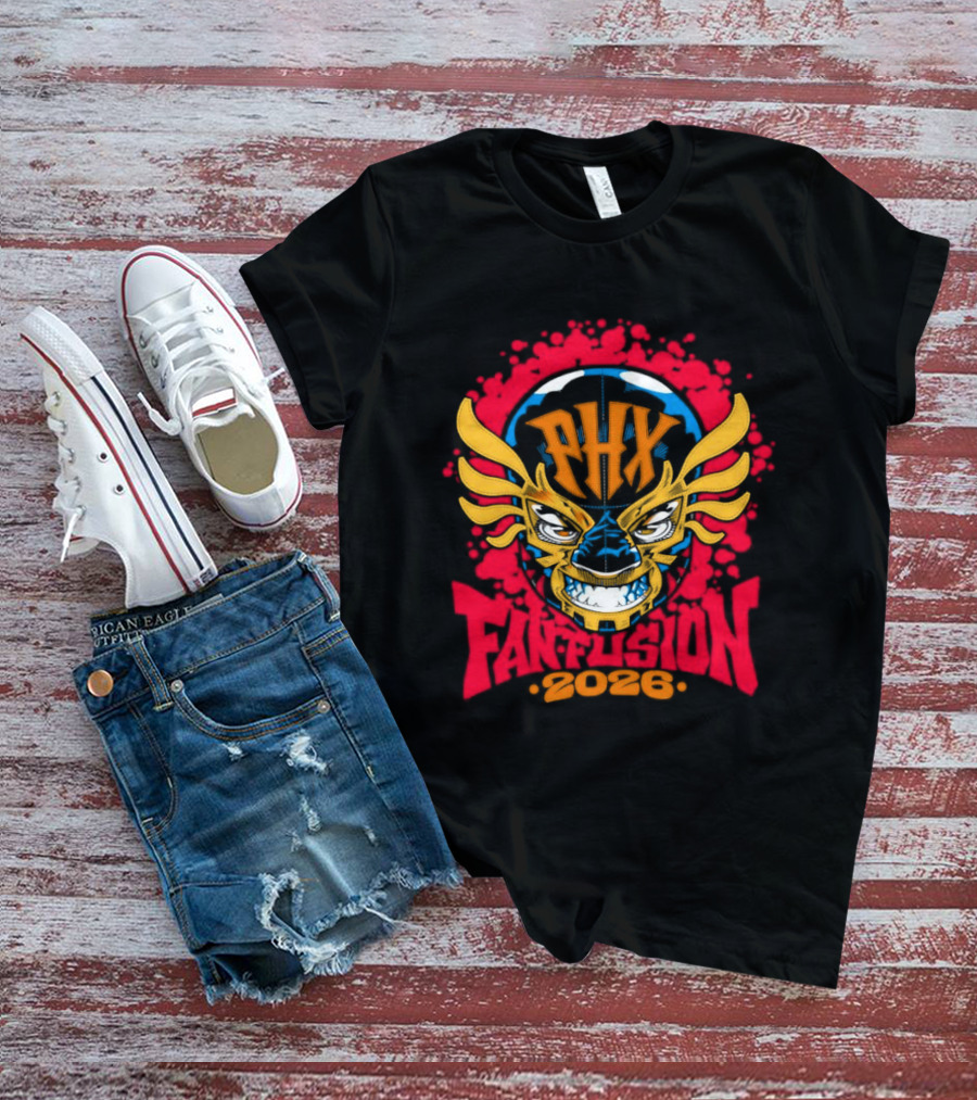 PHX Fusion 2026 Phoenix Wrestling Mask Flame Wings T-Shirt