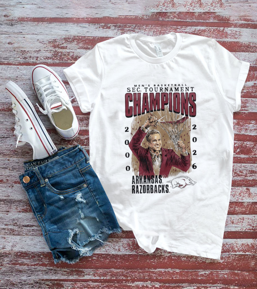 SEC Champions 2000 2026 Arkansas Razorbacks Coach Cal T-Shirt