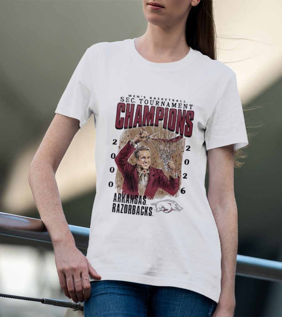 SEC Champions 2000 2026 Arkansas Razorbacks Coach Cal T-Shirt