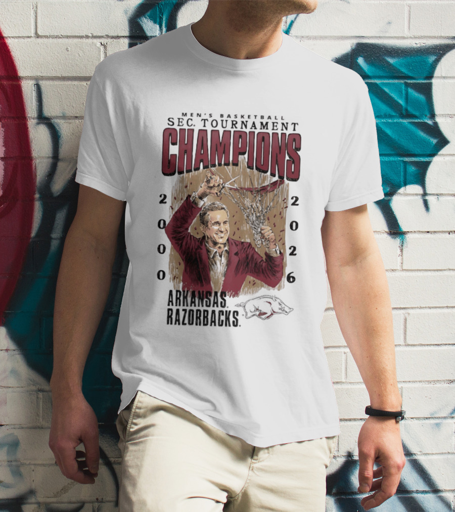 SEC Champions 2000 2026 Arkansas Razorbacks Coach Cal T-Shirt
