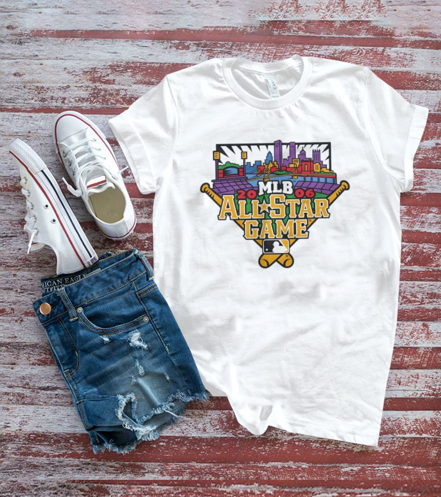 MLB All Star Game 2006 Pittsburgh Skyline Baseball Event T-Shirt