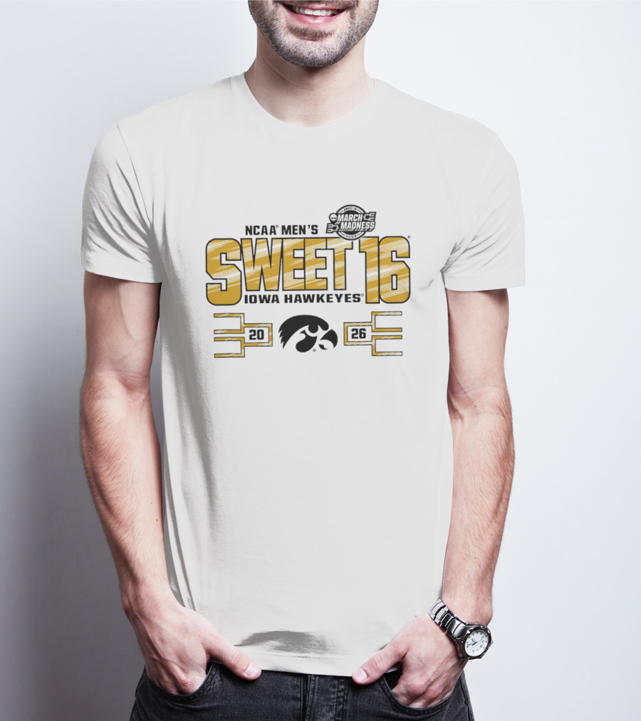 NCAA Men's March Madness 2026 Iowa Hawkeyes Sweet 16 T-Shirt
