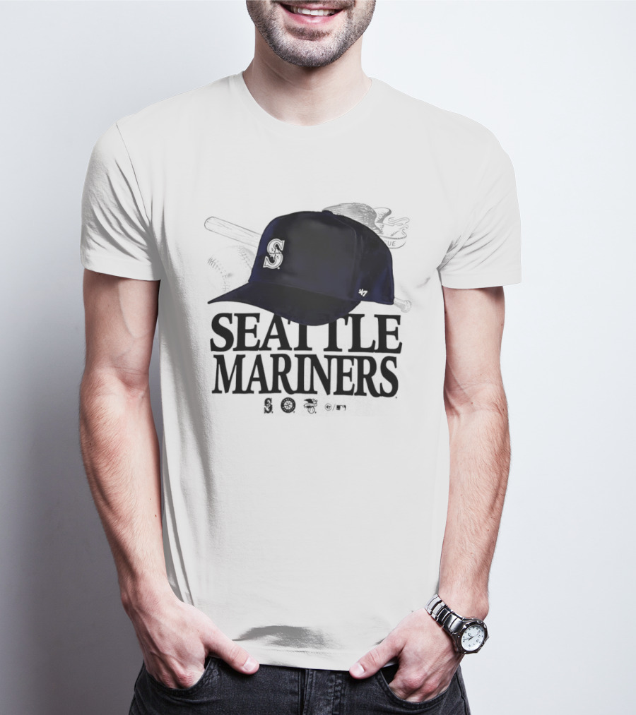 Seattle Mariners In The Paper Foundation Cap With Brushed Effect T-Shirt