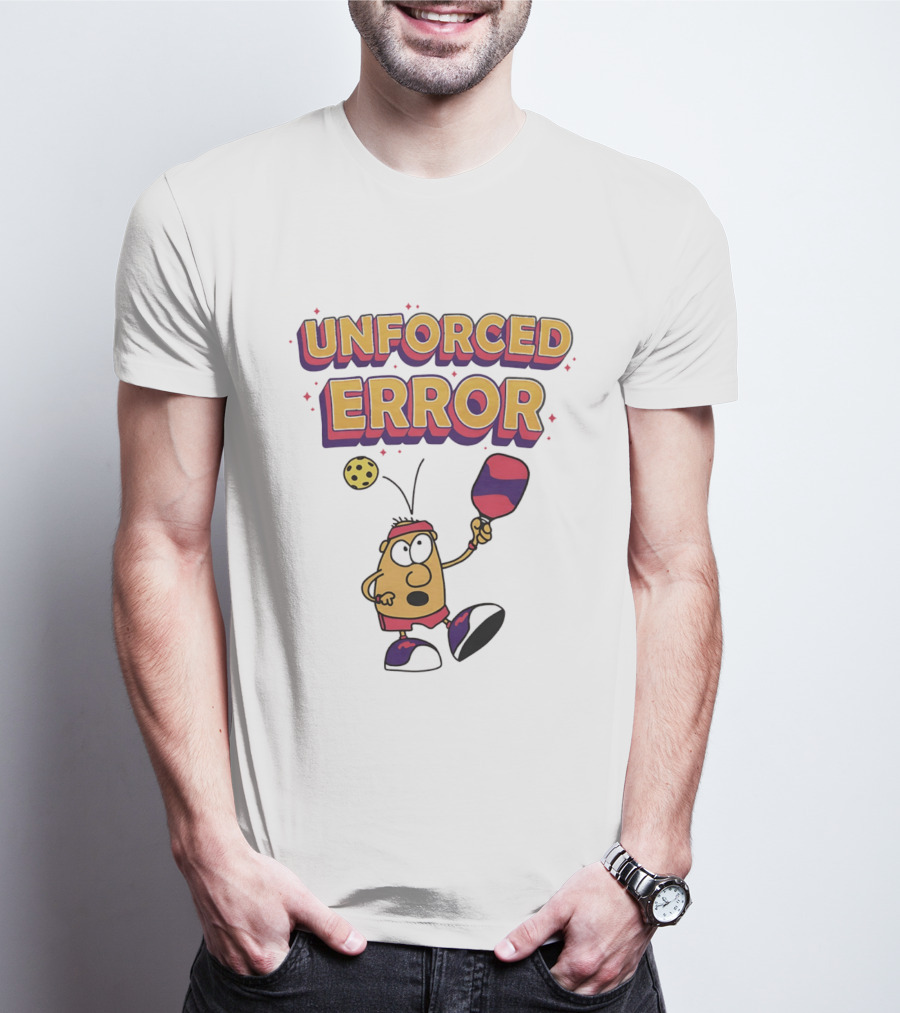 Unforced Error Pickleball Cartoon Paddle Player T-Shirt