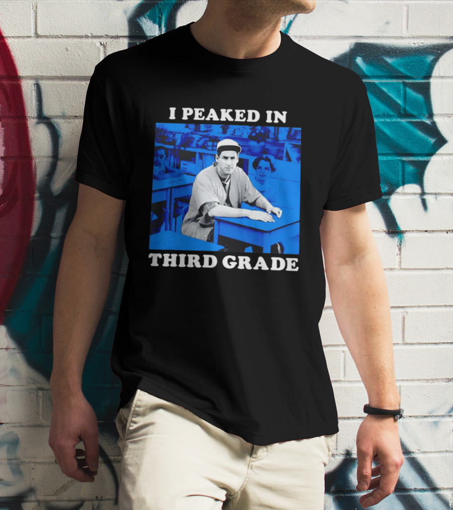 Adam Sandler I Peaked In Third Grade Billy Madison Movie Blue Classroom T-Shirt