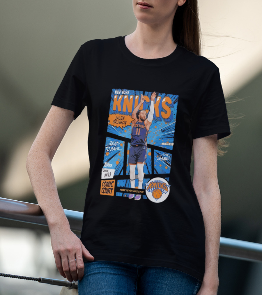 New York Knicks Jalen Brunson Comic Court Issue 11 Basketball 2026 T-Shirt