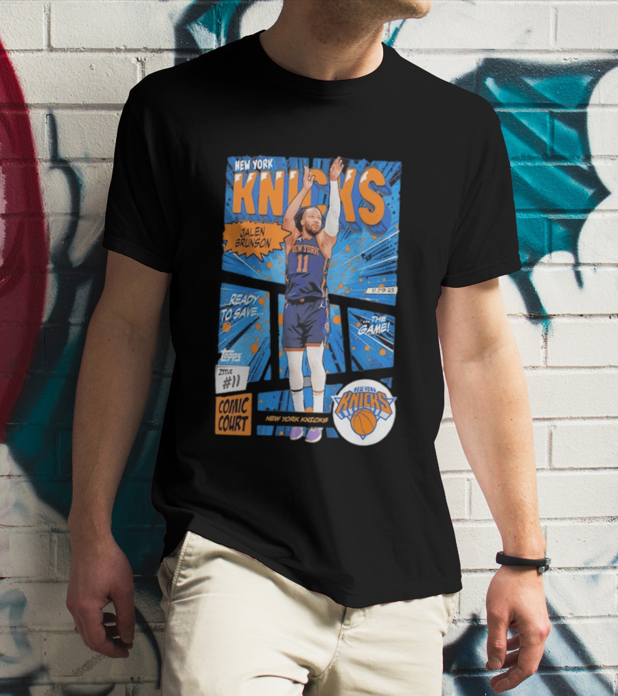 New York Knicks Jalen Brunson Comic Court Issue 11 Basketball 2026 T-Shirt