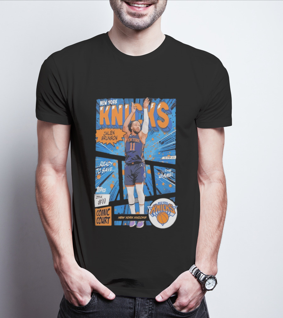 New York Knicks Jalen Brunson Comic Court Issue 11 Basketball 2026 T-Shirt